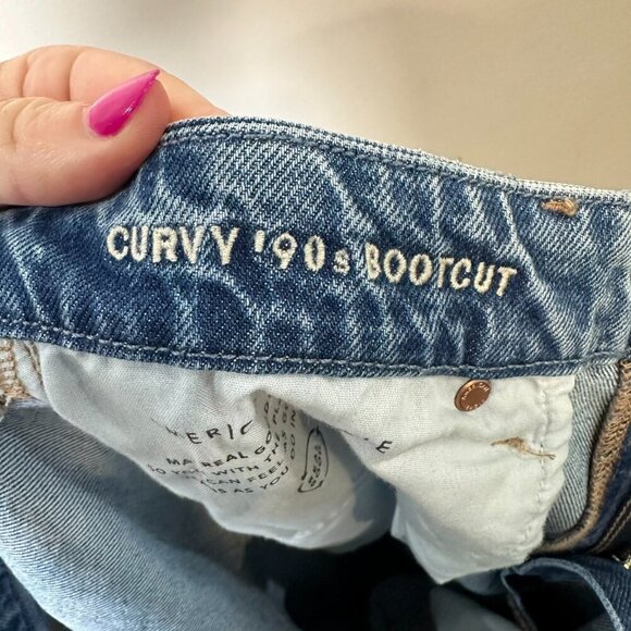 American Eagle 90's Bootcut Jeans Size 10 Short Split Hem Stretch - Picture 14 of 14